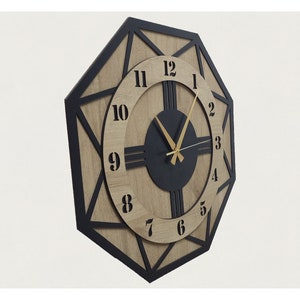 Modern, Decorative, Large Size, Minimalist Home Office Wall Clock , Wooden Wall Clock