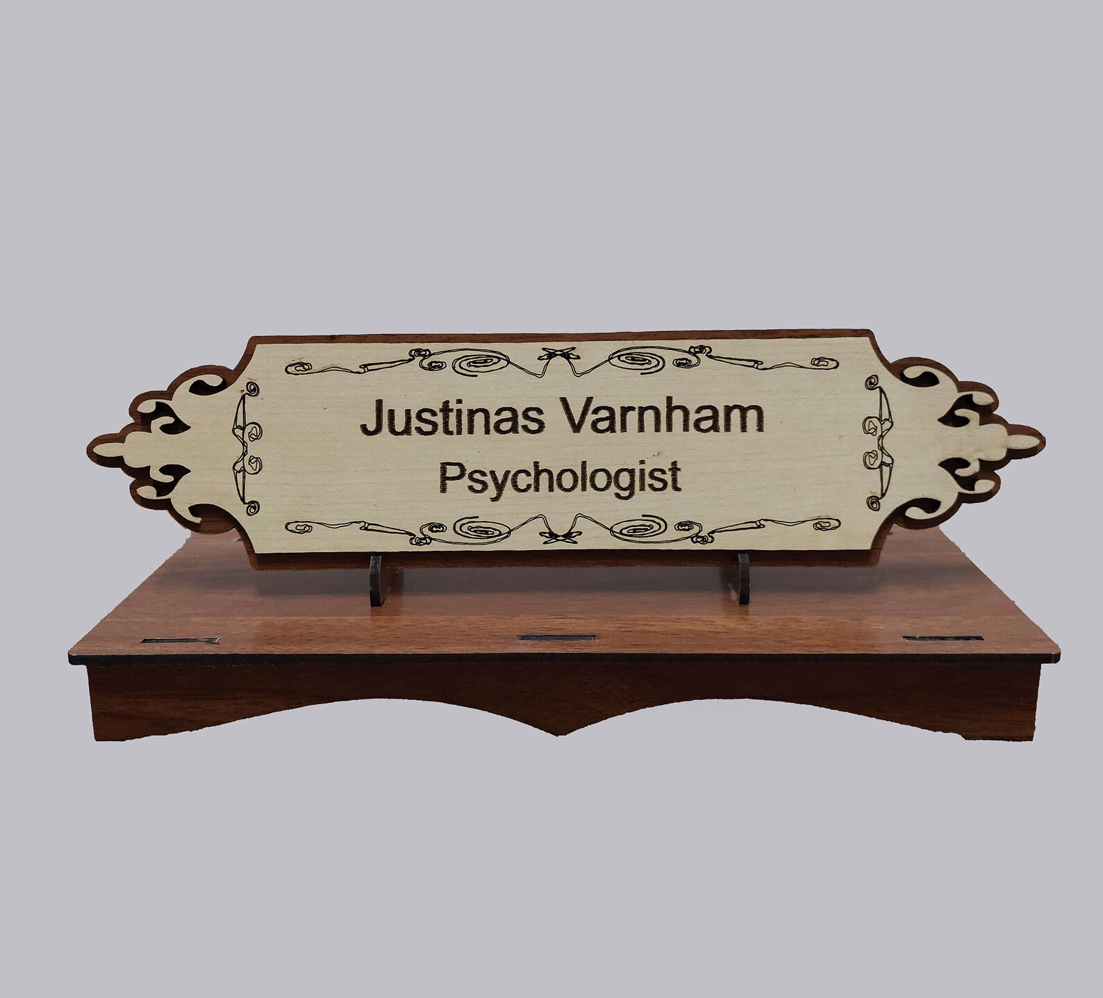 Office Name Plate Stand SVG Digital Files Desk Name Plate Glowforge ...