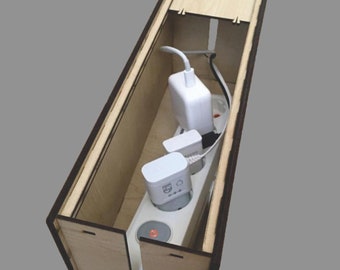 Personalisierter Holzkabelorganisator, Box, Drahtaufbewahrungsbox, Kabelmanagementsystem,