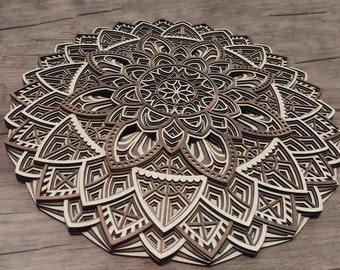 3D Wooden Mandala Wall Art: Laser Cut Spiritual Decor