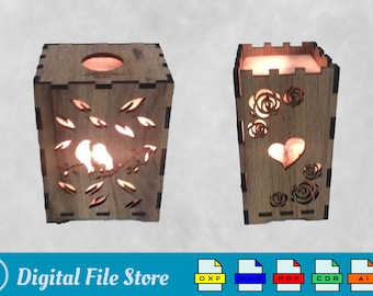 Laser Cut Wooden Candle Lantern SVG DXF (Digital Download)