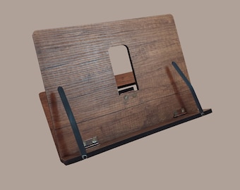 Adjustable Wooden Book Stand: Cookbook & Tablet Holder