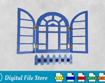 Window Shutter Laser Cut File (svg, pdf, dxf, ai Digital Download)