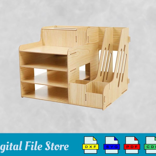 Desk organizer laser cut dxf svg laser cutting file