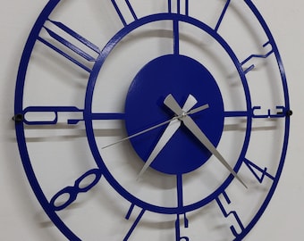 Blue Wall Clock, Large Navy Blue Clock, Small Wall Clock, Metal Wall Clock, Oversized Wall Clock, Unique Wall Clock, Clocks For Wall