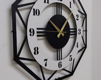 Vintage Howard Miller Octagon Wall Clock Chime Model 612-569 Wood