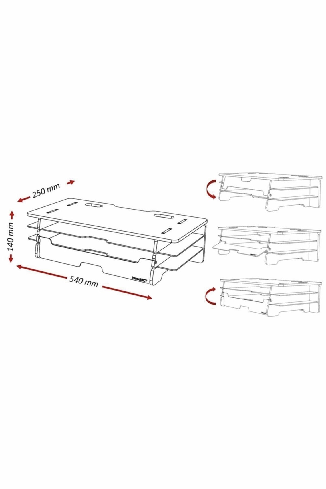 Monitor Stand Wood Laser Cut File,dxf, Cdr, Pdf, Svg Files,wooden