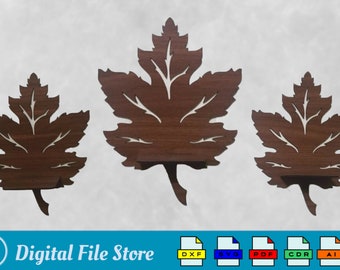 Leaf shelf svg pdf laser cut files