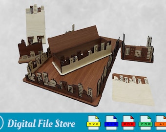 Laser Cut 6-Piece Desk Organizer Set (svg, dxf, ai, cdr, pdf, png Digital Download)