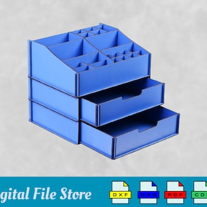 Wooden Desktop Storage Box With Drawer, Jewelry Box Svg Files, Wooden Gift Box  dxf