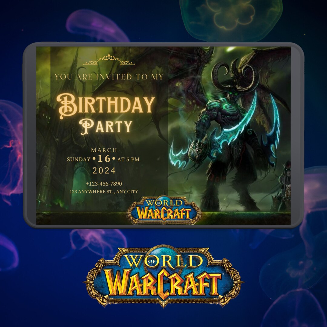 Editable World of Warcraft Invitation Digital World of Etsy