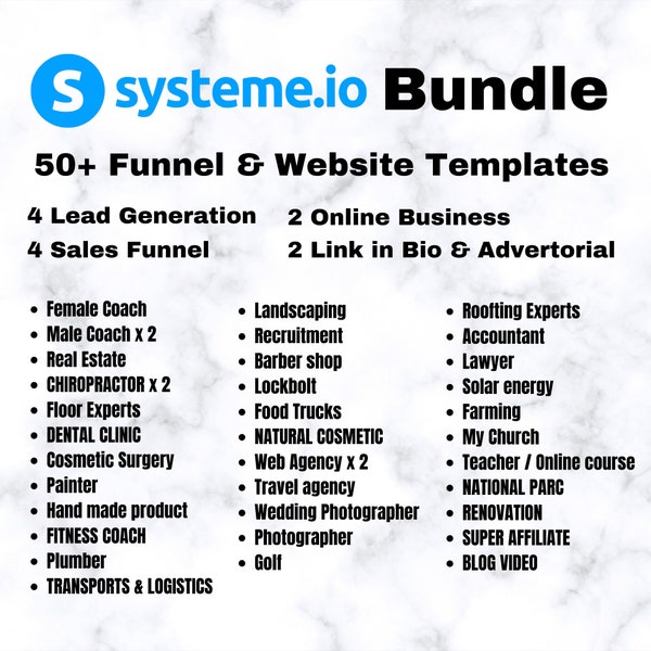 50+ Systeme.io Funnel and Website Templates, Systeme.io Bundle, Systeme.io Website Template, Systeme.io Funnel, Systeme io Template