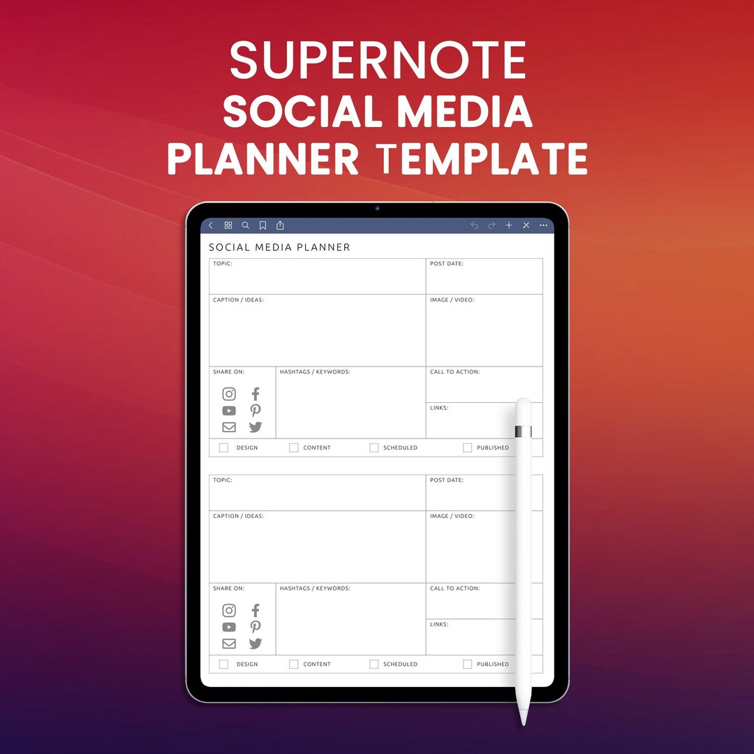 Supernote Map Template Supernote Social Media Planner Template, Supernote Template, Supernote ...