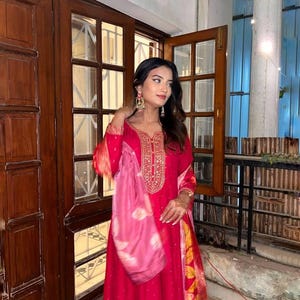 Embroidered Chinon Silk Salwar Kameez: Pakistani Wedding Suit