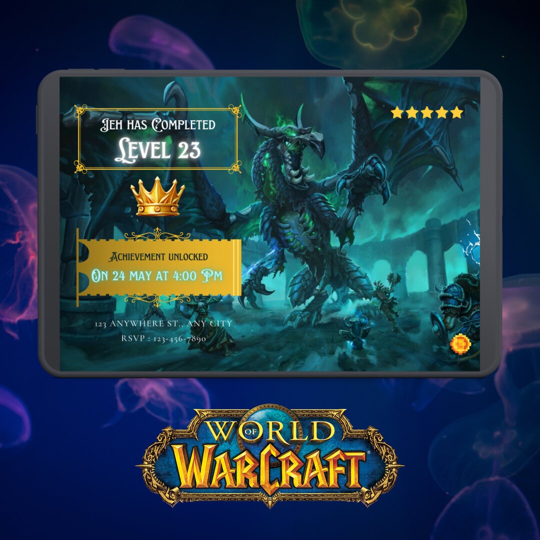 Editable World of Warcraft Invitation Digital World of Etsy