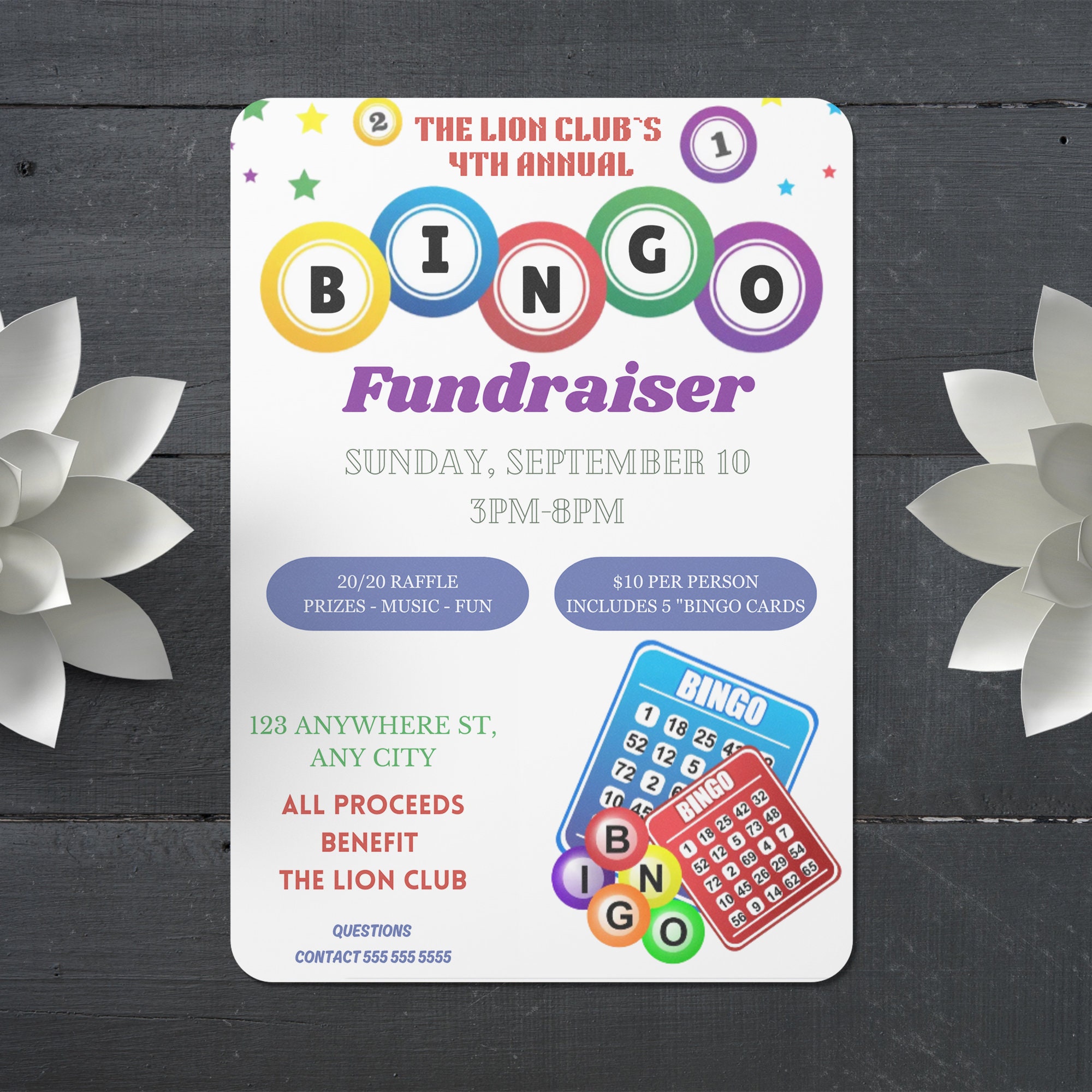 Editable Bingo Fundraiser Flyer Template Digital Bingo Night Flyer Editable Bingo Fundraiser Flyer Template Digital Bingo Night Flyer