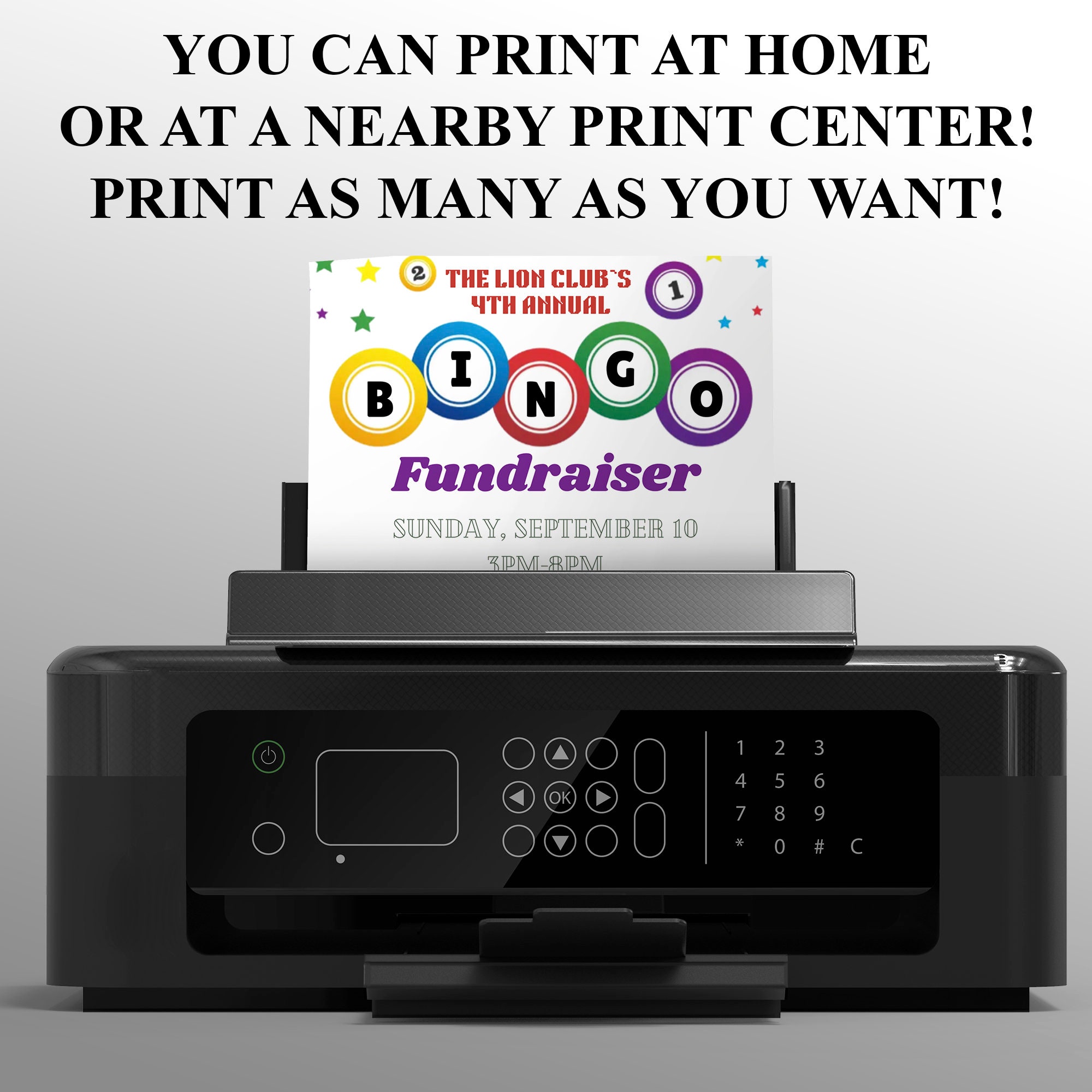 Editable Bingo Fundraiser Flyer Template, Digital Bingo Night Flyer ...