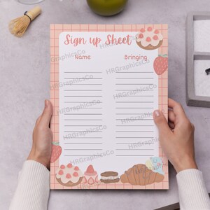 Editable Potluck Sign Up Sheet, Neighborhood BBQ Potluck Sign Up Sheet, Potluck Food Form, Potluck Dinner Gathering Form Template