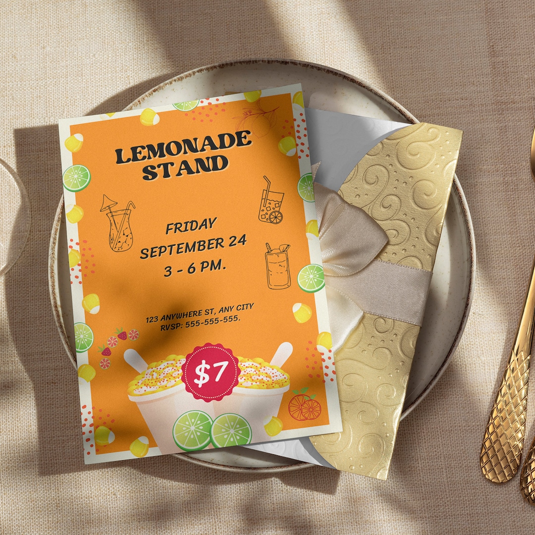 Editable Lemonade Stand Flyer Template Digital Summer Fundraiser Flyer Editable Lemonade Stand Flyer Template Digital Summer Fundraiser Flyer