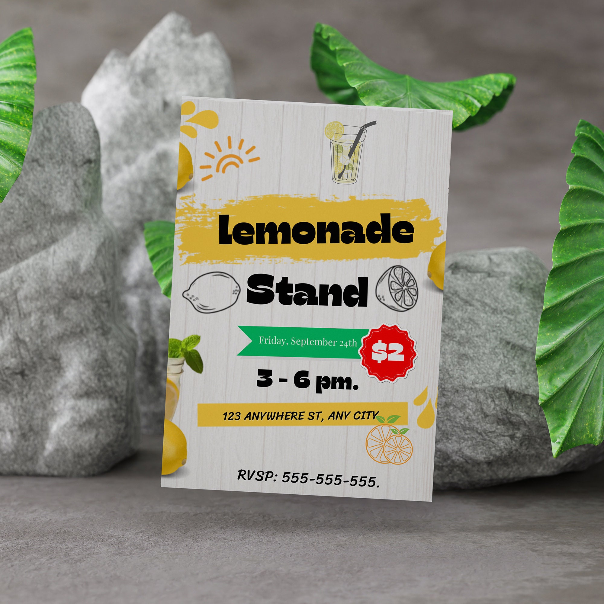 Editable Lemonade Stand Flyer Template Digital Summer Fundraiser Flyer Editable Lemonade Stand Flyer Template Digital Summer Fundraiser Flyer