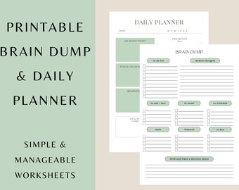 Brain Dump Planner | Minimalist To-Do List Organizer (Digital Download)