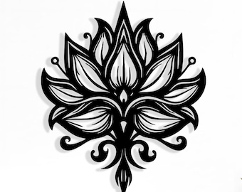 Lotus Flower Metal Wall Art, Mandala Zen Decor