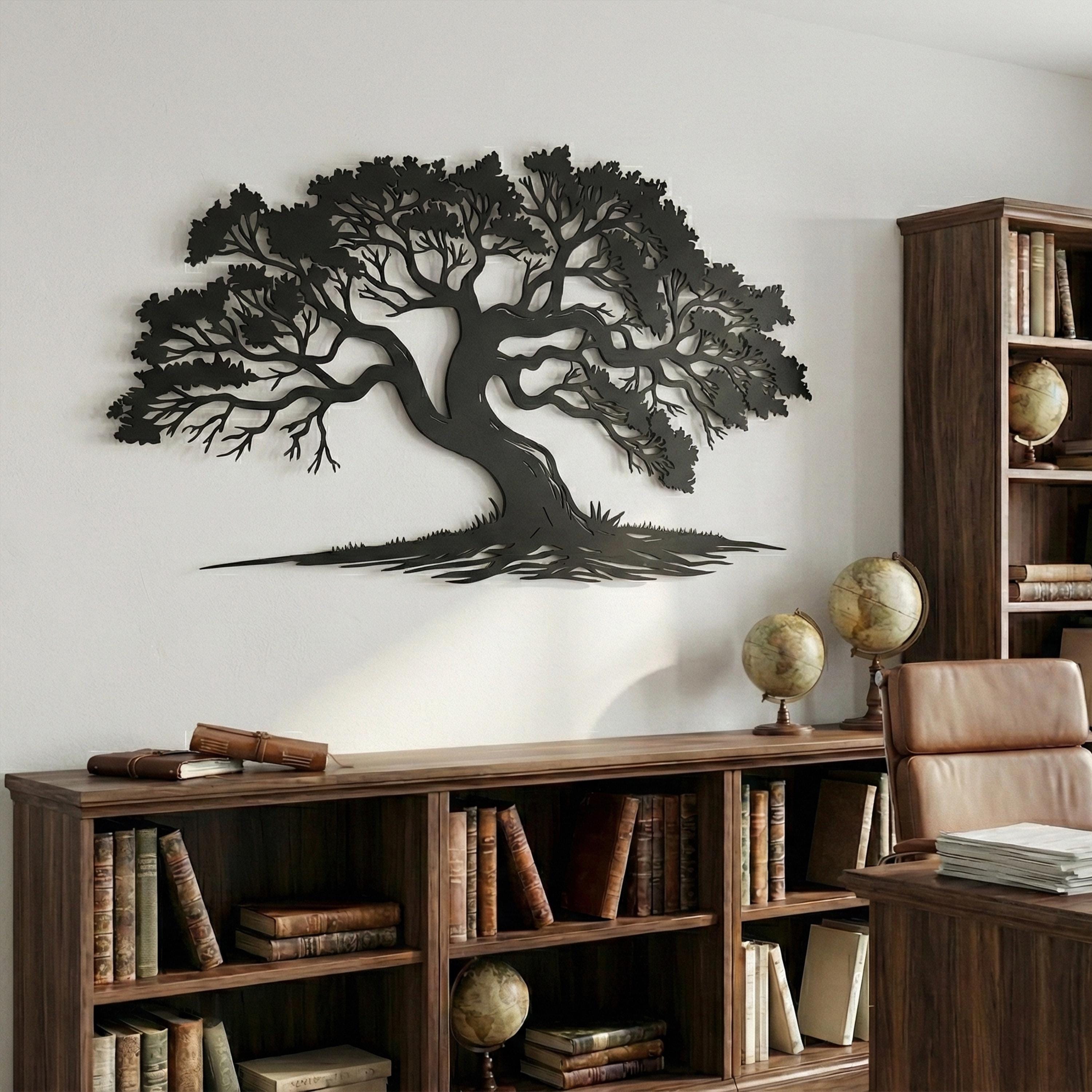 Metal Tree of Life Wall Art, Large Oak Tree Wall Decor for Living Room ...