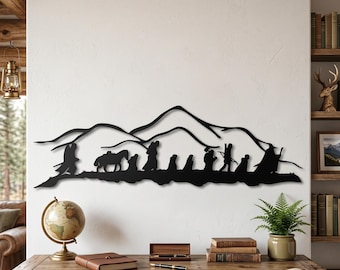 Fellowship of the Ring Metal Wall Art, Fantasy Movie Decor, Unique Birthday Gift