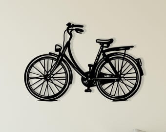 Czarny metalowy plakat na ścianę z rowerem, minimalistyczny wystrój domu dla rowerzystów, wyjątkowy prezent urodzinowy