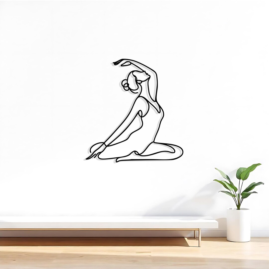 Yoga Pose Metal Wall Art, Minimalist Zen Decor - Etsy
