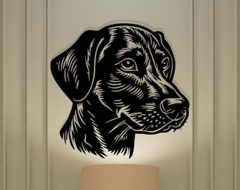 Labrador Metal Wandkunst, Hunde Silhouette, modernes Wohndekor