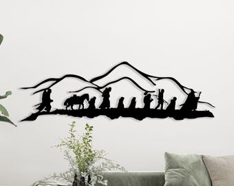 Fellowship of the Ring Metal Wall Art, Fantasy Movie Decor, Unique Birthday Gift