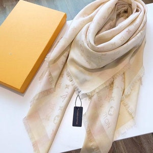 Louis Vuitton Monogram Shine Shawl Velvet Rose Silk