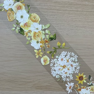 Golden Blossoms PET Tape: Floral PET tape, Craft supplies and Ephemera