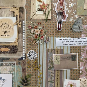 Pacote Blush Craft: Papel para Scrapbook e itens efêmeros, materiais para scrapbook, cartões e diário de viagem
