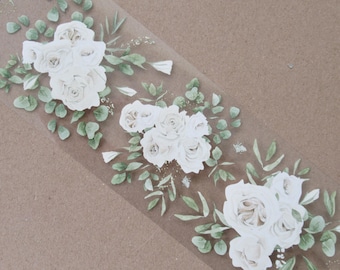 Ivory Rose Garden PET Tape: Floral Ephemera, Craft Supply