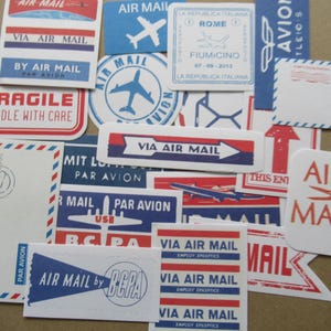 Vintage Label Air Mile Aufkleber: Bastelbedarf und Ephemera