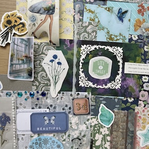Pacote de artesanato botânico: papel para scrapbook e itens efêmeros, scrapbook, criação de cartões e diário de sucata