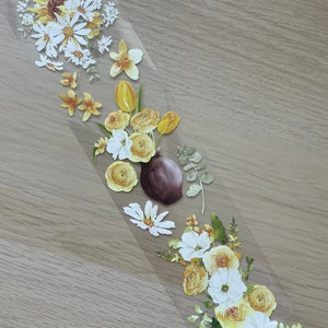 Golden Blossoms PET-tape: PET-tape met bloemen, knutselspullen en Ephemera