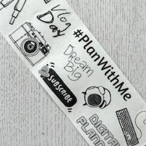 Daily Bujo Washi Tape (2): nastro washi bianco e nero, articoli per scrapbooking, creazione di biglietti e Junk Journaling