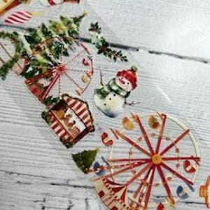 Cinta PET precortada para mercado navideño: Cinta PET navideña, suministros para manualidades y material efímero