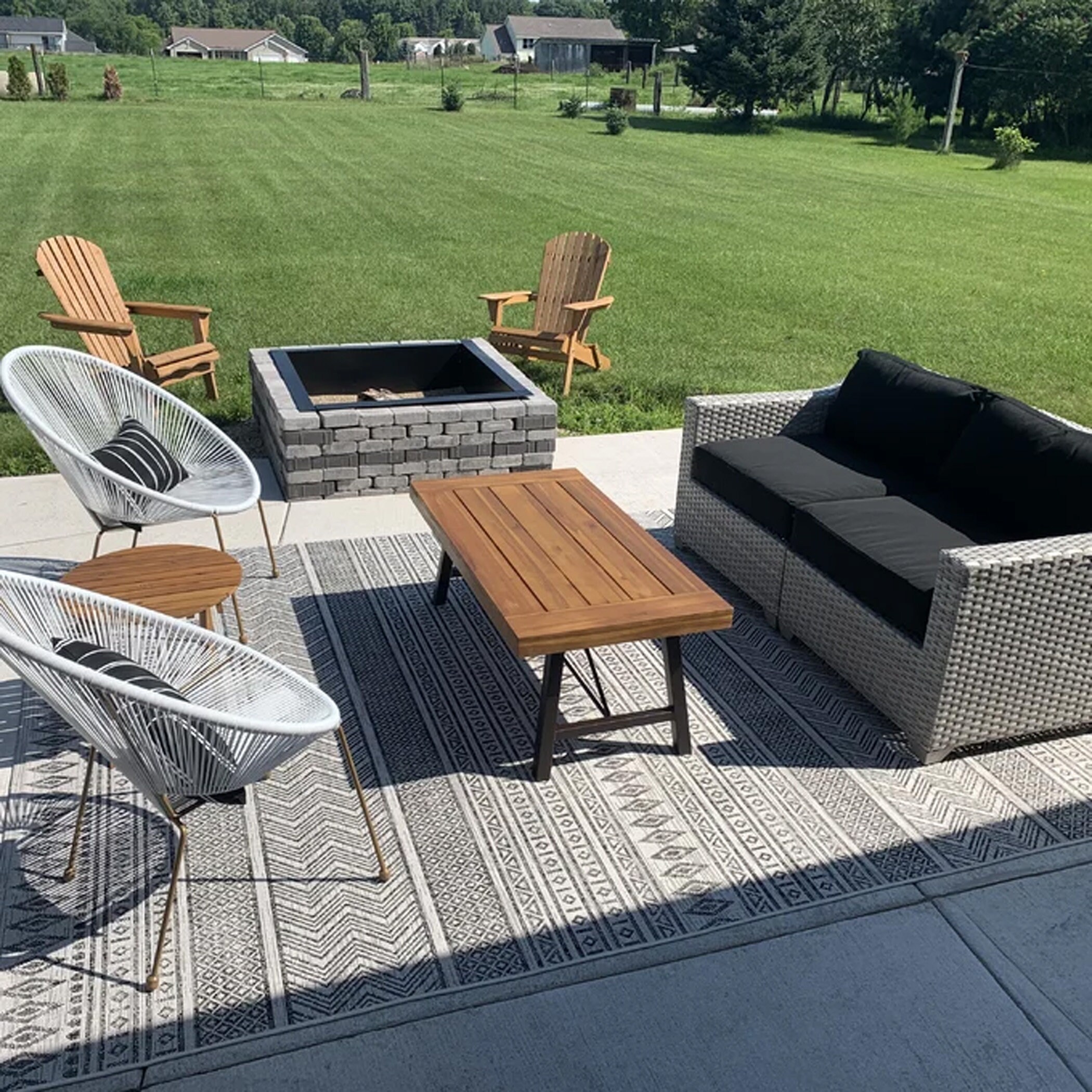 Wooden Outdoor Coffee Table With Metal Frame Coffee Table Etsy