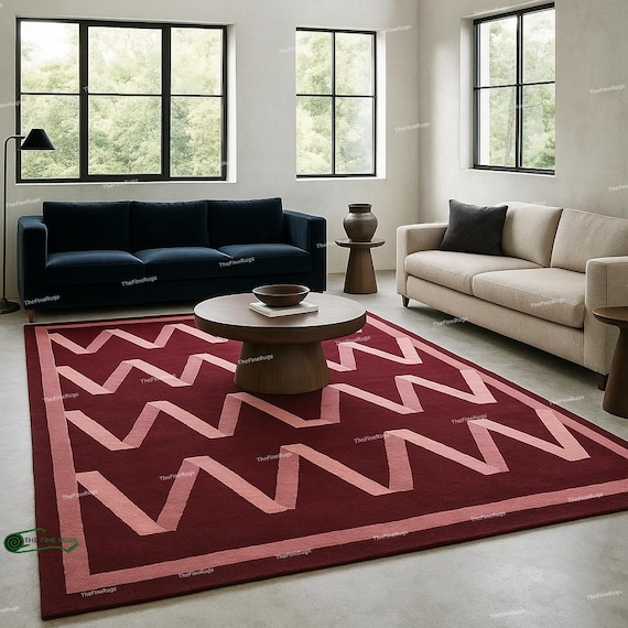 ジグザグ模様のラグ・カーペット