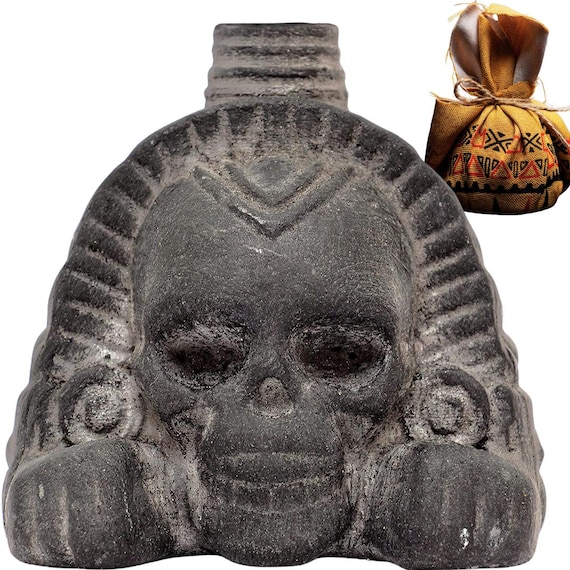 Silbato Azteca De La Muerte - Réplica En Resina, Forma De Calavera, Sonido De Alta Intensidad, Decoración Y Ritual