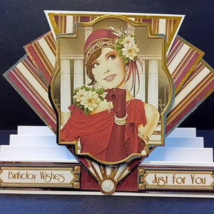 Carte d'anniversaire - Femme Art déco