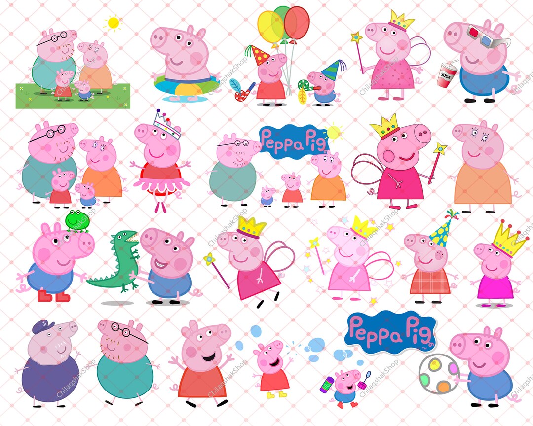 Peppa Pig PNG Bundle Peppa Pig Clipart Peppa Pig Cut File - Etsy
