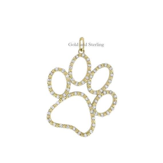 White gold top dog paw necklace