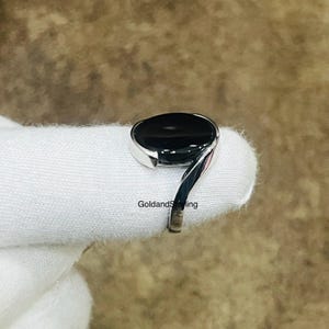 925 Silver Elegant Sterling Silver Onyx Ring, Onyx Signet Ring, Black Onyx Men&#39;s Silver Ring, Dad Gift, Gift For Him, Husband Gift