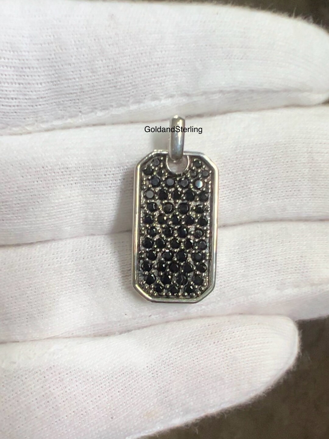 Clare V Checker Dog Tag Charm CVJ1000156 main image 1