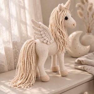 Knitted Alicorn Pony Pattern, Fantasy Unicorn Plush Toy, Dreamy Nursery Decor (PDF Download)